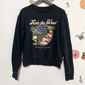 Cotton On Black Eagle Graphic Sweater L